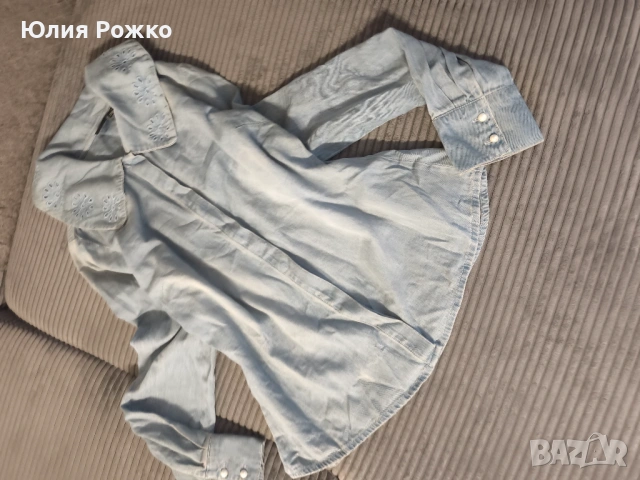 дънкова риза, размер L, снимка 3 - Ризи - 53885636