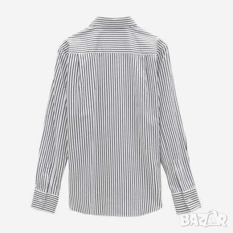 Дамска риза на райета Zara, 100% памук, XL, снимка 2 - Ризи - 45527674