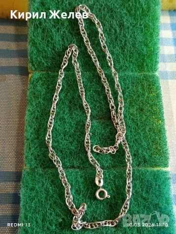 Сребърен синджир красива плетка стилен дизайн майсторска изработка 53015, снимка 6 - Колиета, медальони, синджири - 53778666