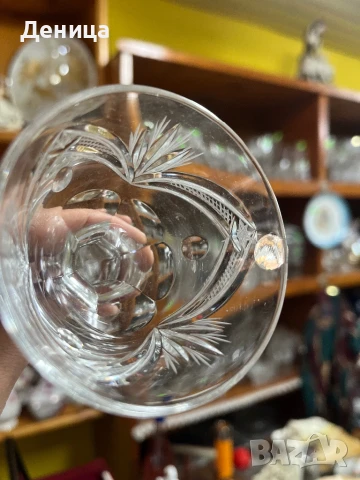 Сливенски кристални чаши “Зорница” 6 броя-90 мл пълни Наличен етикет Цена-120 лв, снимка 6 - Сервизи - 51076359