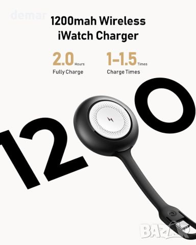 WeeFacny Преносимо зарядно за Apple Watch 1200mAh, безжично, снимка 3 - Аксесоари за Apple - 45794900