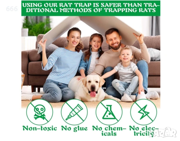 Капан за мишки и плъхове за употреба на закрито и открито, пакет от 4 броя, снимка 4 - Други стоки за дома - 54031834