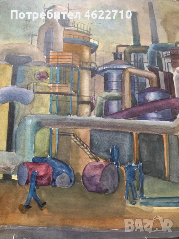 картина индустриален пейзаж , снимка 3 - Картини - 52458059