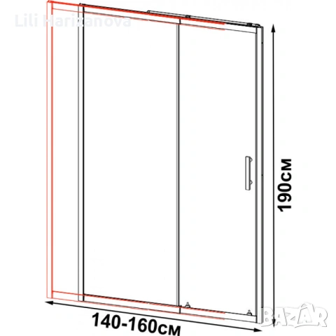 Преграден параван за баня ICS 119 FC/140, снимка 4 - Паравани - 53998891