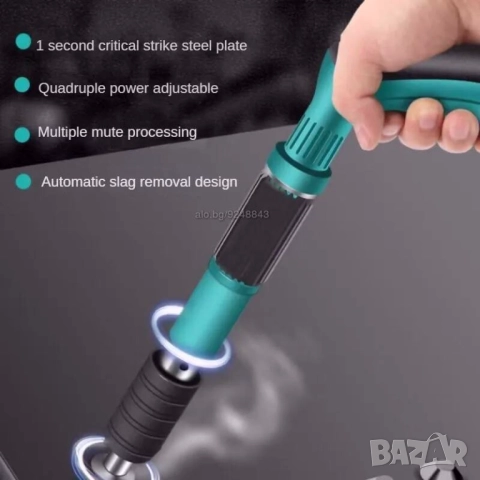 Нов пистолет за забиване на пирони със заряд, За дърво, метал, бетон, Пълен комплект + 50 пирона, снимка 4 - Други инструменти - 52189803