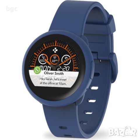 Часовник smartwatch MyKronoz ZeRound 3 Lite, Водоустойчивост IP67, Optical HR, Blue Marine - 24 месе, снимка 1 - Смарт часовници - 46456127