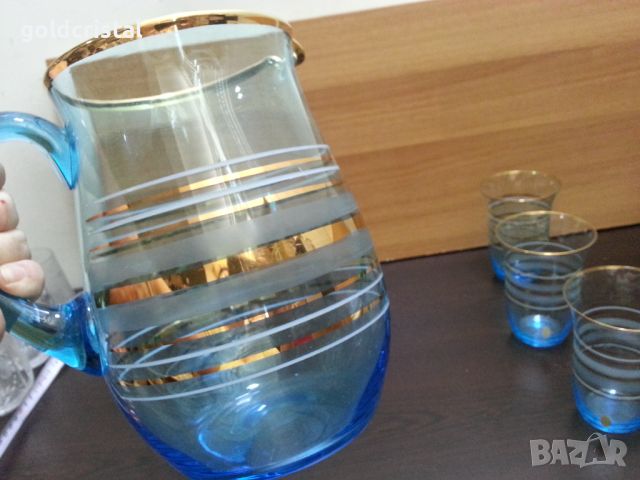 Ретро стъклени чаши с кана Чехословакия , снимка 3 - Антикварни и старинни предмети - 46337304