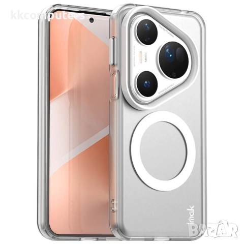 IMAK For Huawei Pura 80 Ultra Калъф [MagSafe] с Включен Протектор | Черен, Прозрачен Заден Панел | P