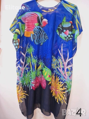 Дамска плажна туника с изкусителни принтове, снимка 2 - Туники - 52888927