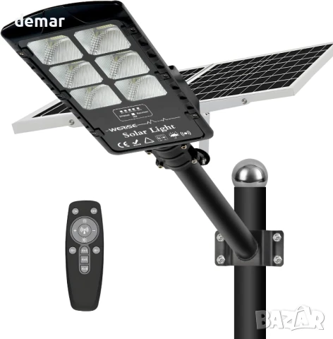 Werise 1000 W Соларна улична LED лампа, 6500K, IP67, дистанционно