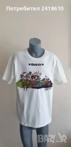 GUCCI x Off White Disney Edition Cotton Made in Italy Womens Size L НОВО! ОРИГИНАЛ! Дамска Тениска!, снимка 7 - Тениски - 47389582