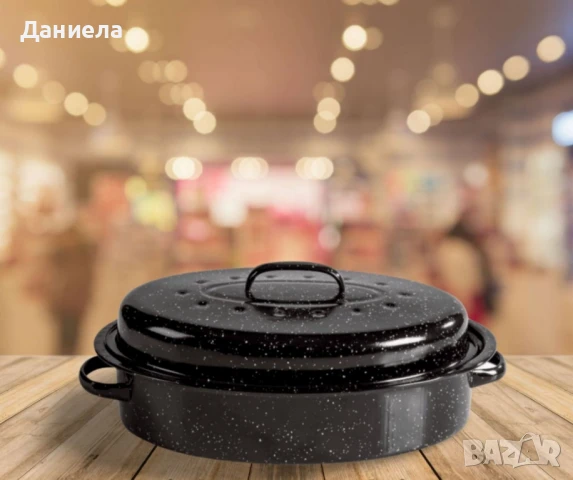 Ростер с мраморно покритие, емайлиран, за индукционни и всички видове котлони, Ø42 см., снимка 4 - Други стоки за дома - 51053607