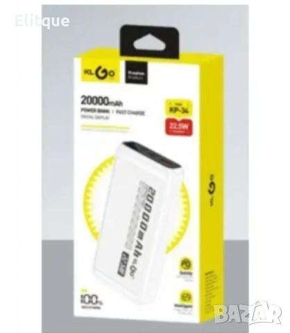 Преносима батерия KLGO KP-34, 20000mAh, снимка 4 - Друга електроника - 52778721