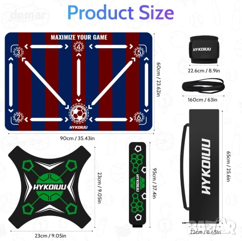 Тренировъчна постелка за футбол с треньор за удари 90 x 60 см, снимка 2 - Образователни игри - 51169037