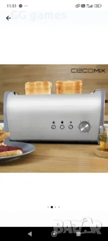 Тостер Cecotec Steel&Toast 1L 1000W, снимка 6 - Тостери - 48220273