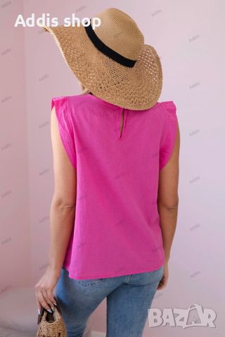 Дамска памучна блуза с финни волани, 4цвята , снимка 4 - Ризи - 45838838