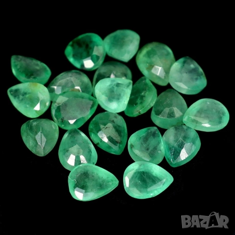 Кабошони 20бр. СМАРАГД 5х3.5 Emerald Brazil за бижута бижутери V38, снимка 2 - Други - 51767990