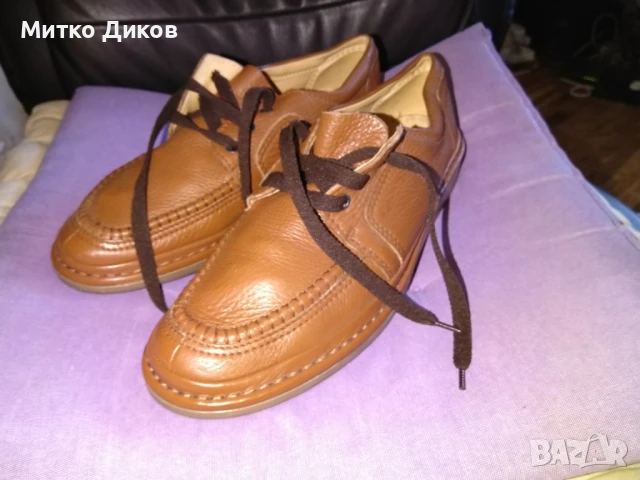Мъжки маркови обувки нови естествена кожа Clarks стелка 275мм реален размер №43
