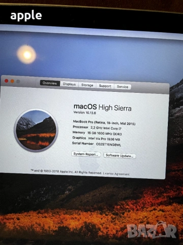 13"/15" Macbook Pro A1398/A1502 2014-2015 - На части, снимка 2 - Лаптопи за работа - 52897499