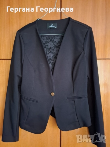 Дамско ново черно сако Lefon, снимка 3 - Сака - 51829145