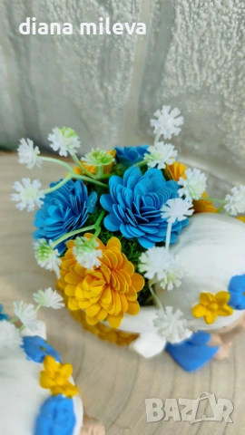 Ангелчета в жълто и синьо!!, снимка 12 - Декорация за дома - 53048975