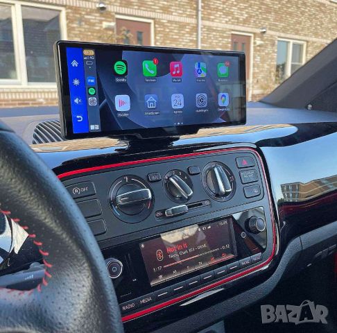  9,3" монитор камера за задно, предно виждане DVR видеорегистратор радио iPhone CarPlay Android Auto, снимка 4 - Аксесоари и консумативи - 38720867