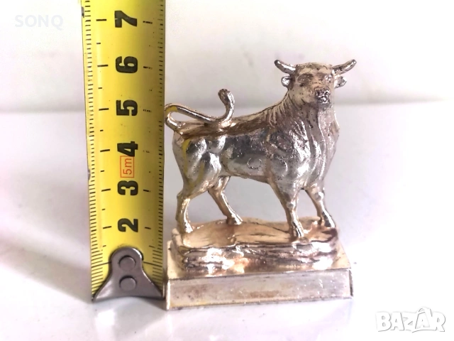 Много Рядка Колекционерска Посребрена Фигурка - Бик, снимка 8 - Колекции - 53456835