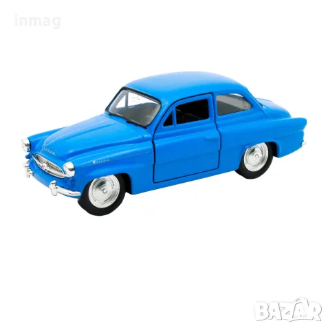 Метална количка Skoda Octavia / Шкода, 1959, WELLY, мащаб 1:34, син цвят, 43824, снимка 1