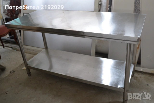 Работна МАСА от НЕРЪЖДАЕМА СТОМАНА , снимка 2 - Друго търговско оборудване - 53898538