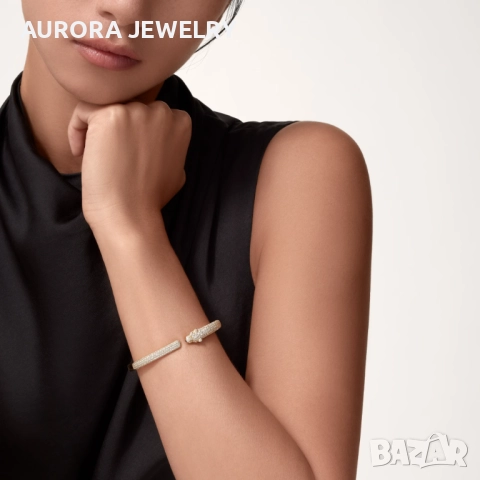 CARTIER Panthere de Cartier White Gold Diamonds Дамска Гривна, снимка 11 - Гривни - 52905115