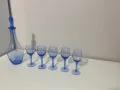 Vintage Blue Decanter and Glasses set of 6, снимка 4