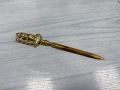 Месингов нож за писма с емблема на Уорикшир. №7698, снимка 1