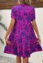 Къса широка рокля в лилав цвят, снимка 2