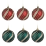 Комплект коледни топки червено-зелено-шампанени Ø6 см_1241039, снимка 1