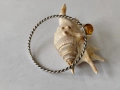 Твърда сребърна гривна с кехлибар , снимка 3