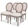 vidaXL Трапезни столове, 4 бр, кремави, текстил(SKU:244090