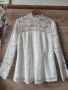 Бяла блуза дантела KAPPAHI , снимка 1 - Блузи с дълъг ръкав и пуловери - 45932251