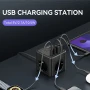 Разклонител PowerCube с USB и бутон – 3 контакта + 2 USB порта, защита от пренапрежение, 2 м кабел, снимка 5