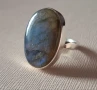 Космически сребърен пръстен с голям лабрадорит , снимка 3