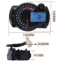 Цифров скоростомер за мотоциклет LCD тахометър 0–299 км/ч 14000 об/мин 7-цветна подсветка – RX2N НОВ, снимка 1