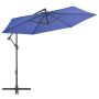 vidaXL Градински чадър с чупещо рамо и алуминиев прът, 300 см, син, снимка 1 - Градински мебели, декорация  - 45811539