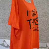 4XL /5XL Нова тениска в оранжево червено , снимка 3 - Тениски - 45830151