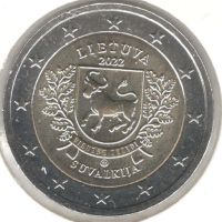 Lithuania-2 Euros-2022 LMК-KM# 276-Suvalkija, снимка 1 - Нумизматика и бонистика - 45455302