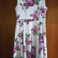 Heart &Roses- XXL-Великолепна еластична рокля  с висока талия на цветя за едра дама , снимка 5 - Рокли - 45381758