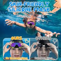 COZII Детски очила за плуване с маска за нос, широко виждане, против мъгла, UV защита за деца 6-14 г, снимка 4 - Други - 45655721