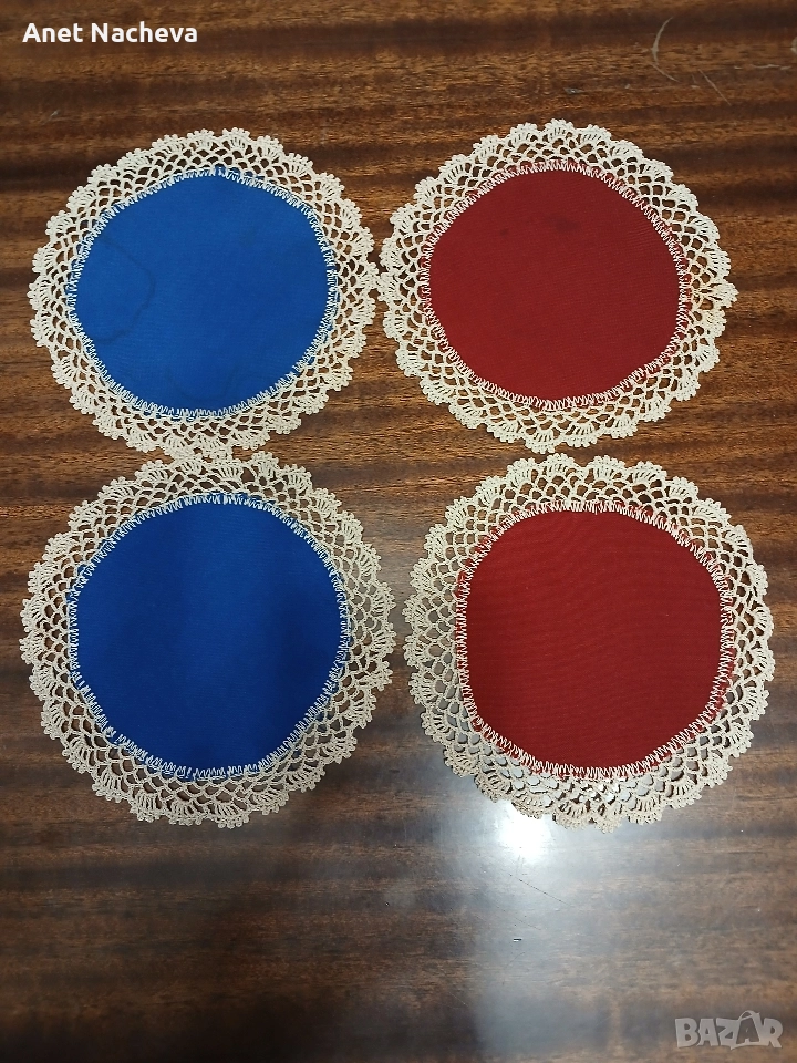 Салфетки с плетка около плат за чаша Чай или кафе, снимка 1