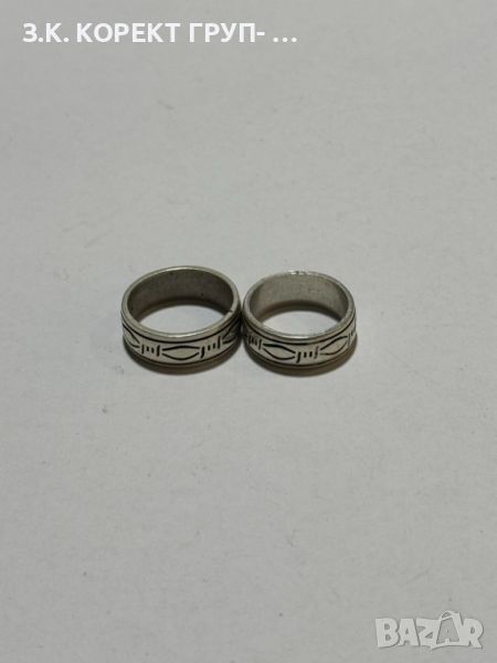 Комплект дамски и мъжки сребърни пръстени, снимка 1