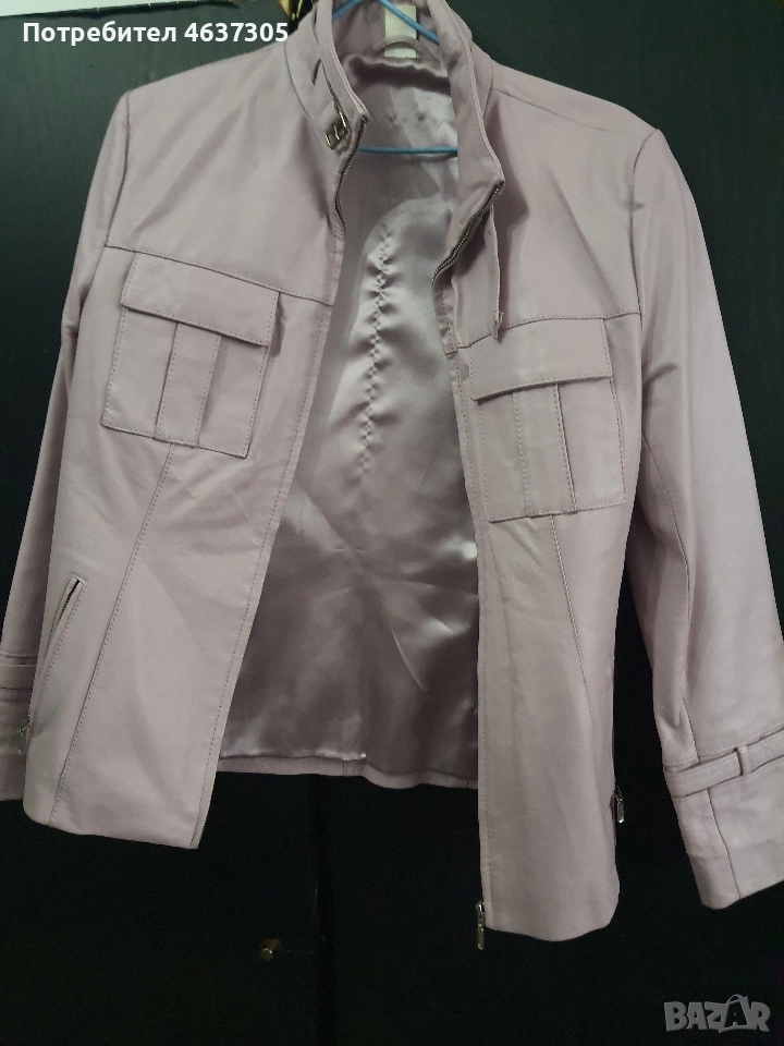 лилаво кожено яке от изкуствена кожа, снимка 1