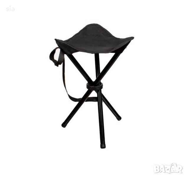 Сгъваем стол, триножник, черен, 31x31x41см, до 80кг, снимка 1