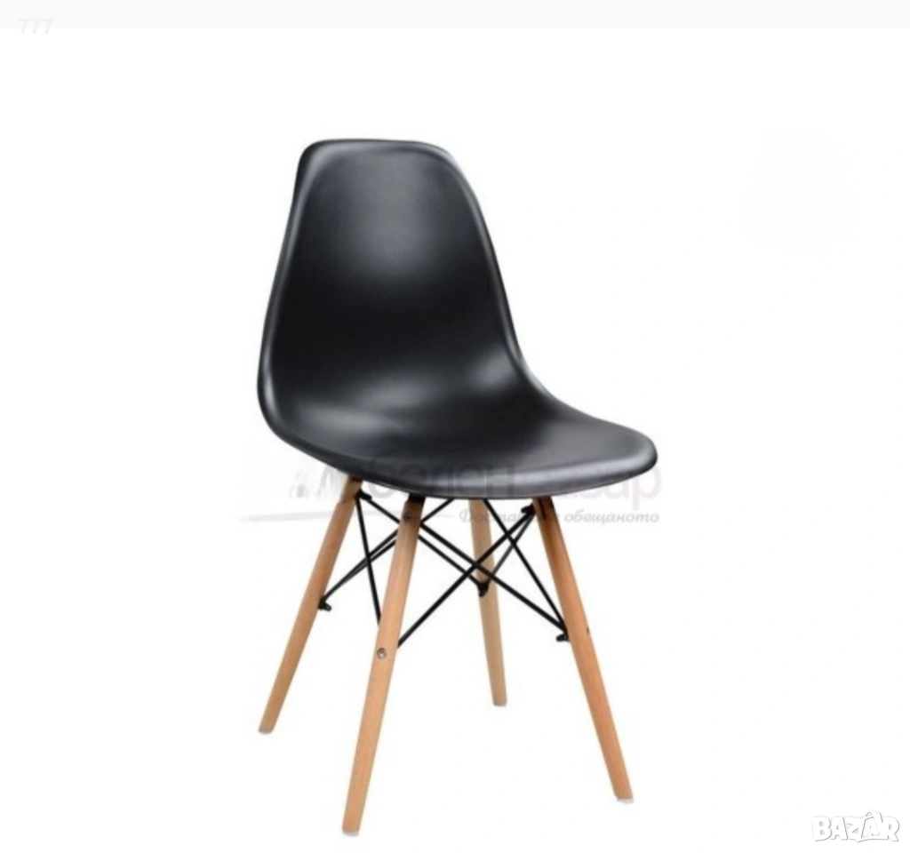 Два модерни черни стола, снимка 1